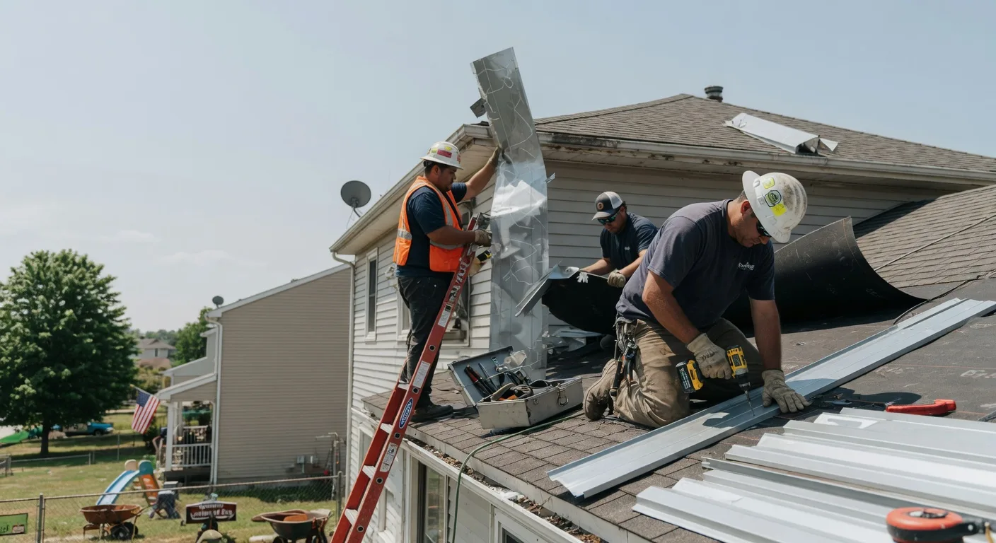 Storm Damage Metal Roof Repair in New Albany, PA